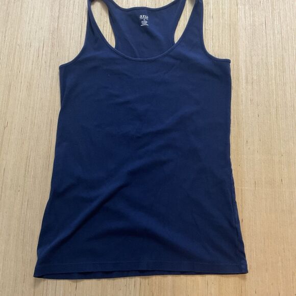 A.N.A Lot 2 Razorback Tank Tops Blue White Striped Navy XL Sleeveless - Picture 8 of 9